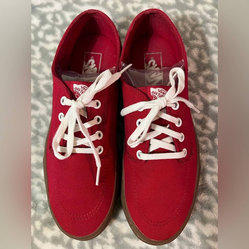 Vans Bold Red Sneakers with White Accents